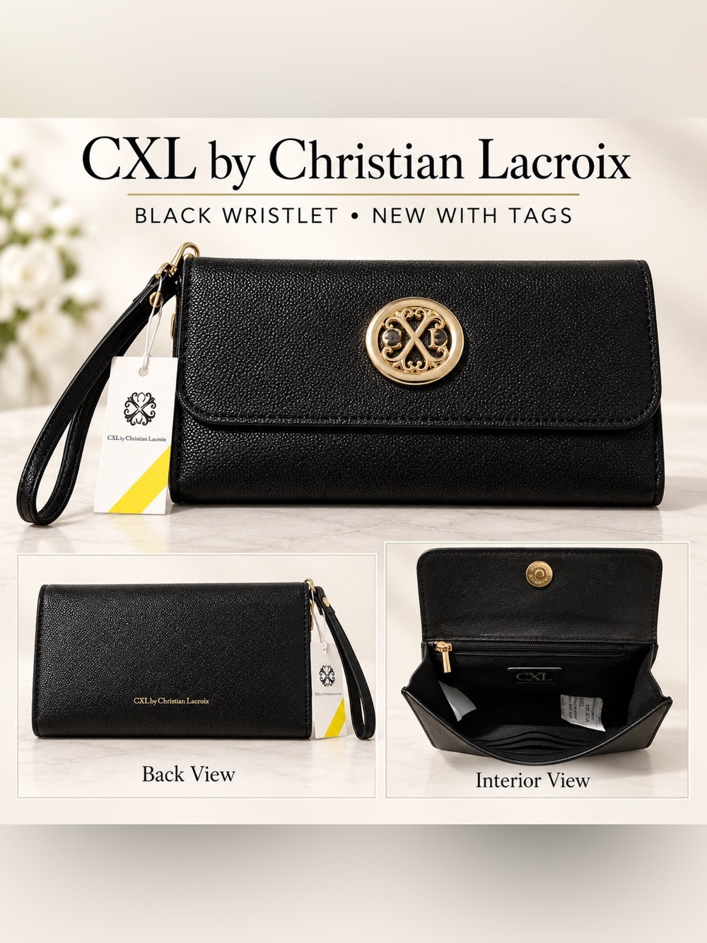 CXL by Christian Lacroix Black Wristlet Wallet – New With Tags